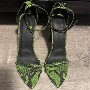ASOS Green Snakeskin Heels